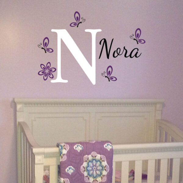 Butterflies Monogram Vinyl Wall Decal