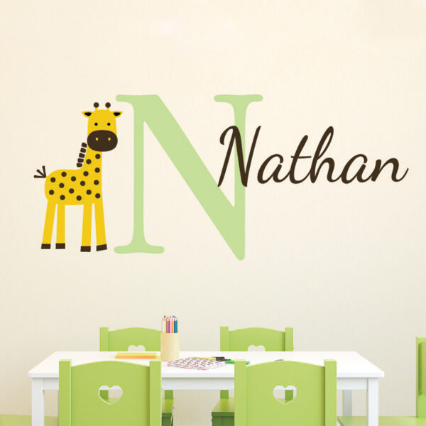 Giraffe Personalized Monogram Vinyl Wall Decal