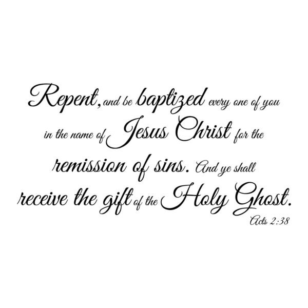 Acts 2v38 Vinyl Wall Decal 2