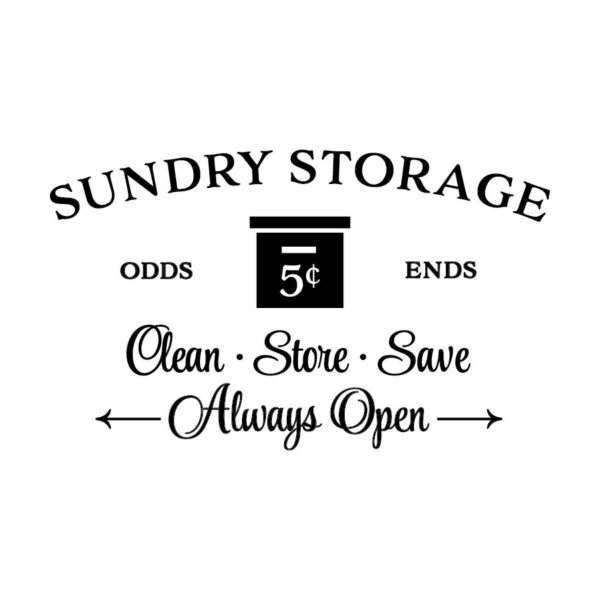 Sundry Storage Odds and Ends Vinyl Wall Decal