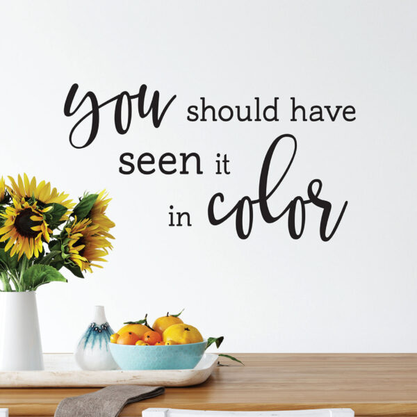 You Should Have Seen it in Color Vinyl Wall Decal