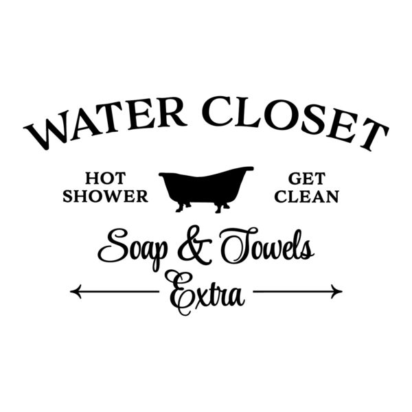 Water Closet Hot Shower Vinyl Wall Decal 3