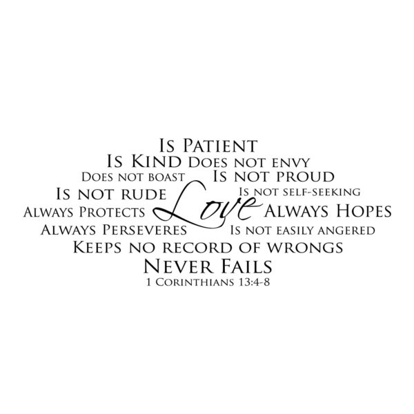 1 Corinthians 13v4 Vinyl Wall Decal 3,