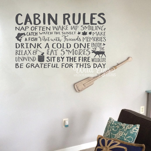 Fishing Lake House Quote Vinyl Wall Art Décor Sticker for Home Room Decals