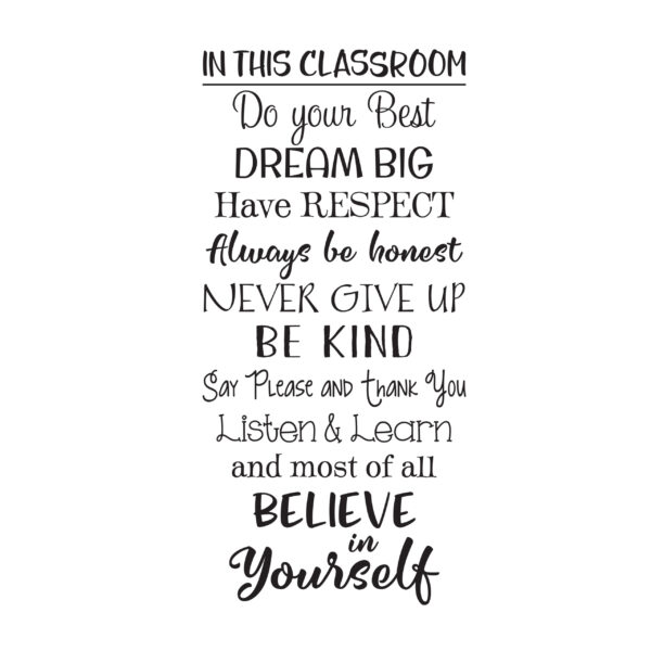In This Classroom Vinyl Wall Decal