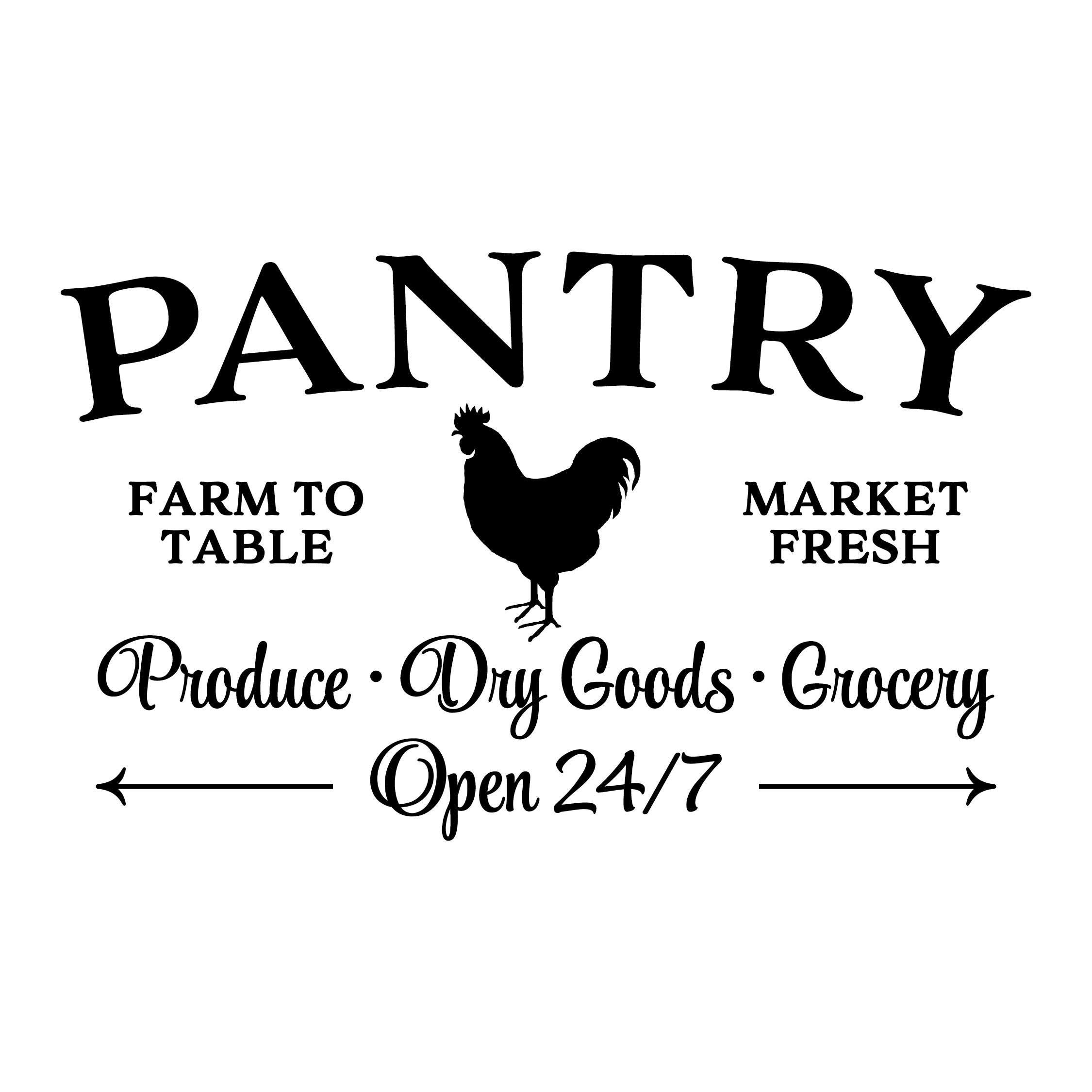 thumbnail image 2 of Pantry Farm To Table Market Fresh Produce Kitchen Decor - Rooster Vinyl Wall Decal 2 of 5