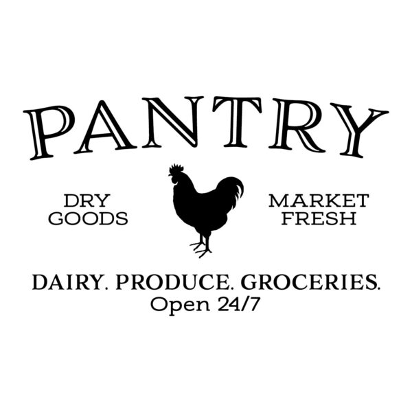 PANTRY DRY GOODS ROOSTER Vinyl Wall Decal,
