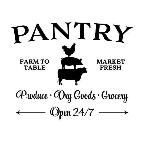 Pantry Farm to Table Market Fresh Vinyl Wall Decal 4