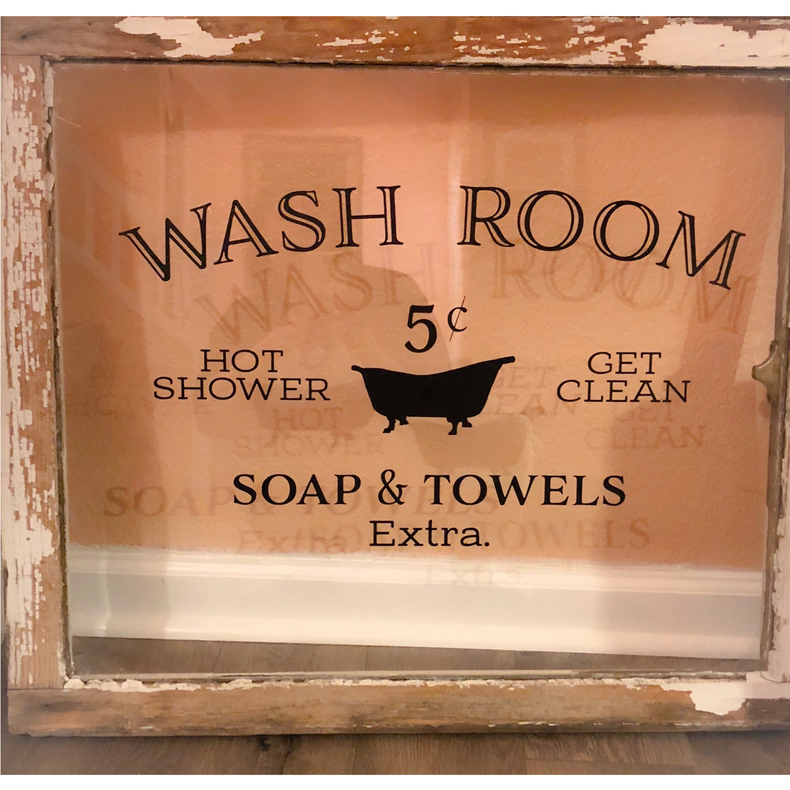 Wash Room Hot Shower Vinyl Wall Decal 2 by Wild Eyes Signs, Get Clean, Soap Towels Extra, Wash Room Decor, Door Sign, Modern Wall Decor, HH2213 - Image 4