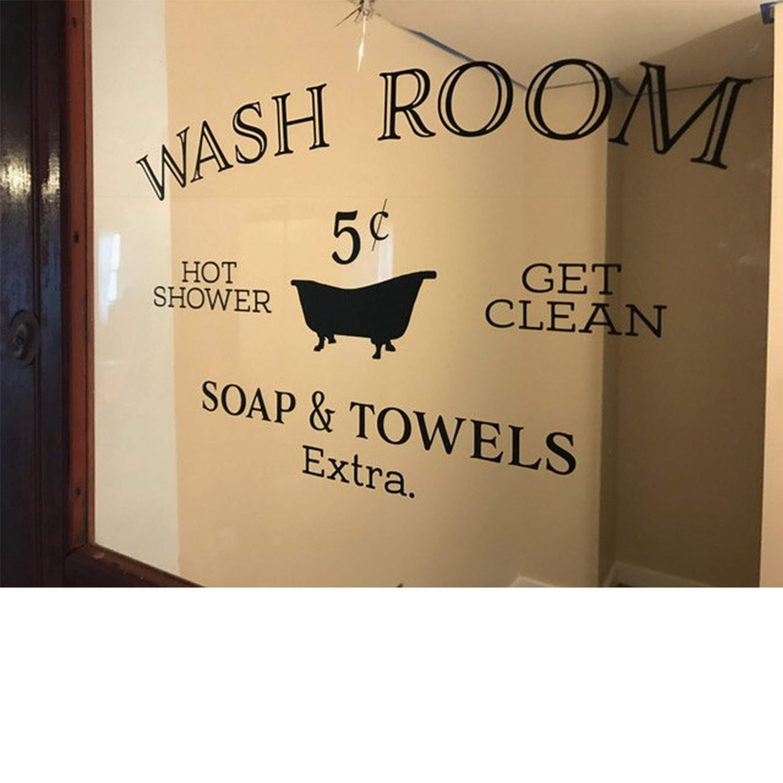 Wash Room Hot Shower Vinyl Wall Decal 2 by Wild Eyes Signs, Get Clean, Soap Towels Extra, Wash Room Decor, Door Sign, Modern Wall Decor, HH2213 - Image 2