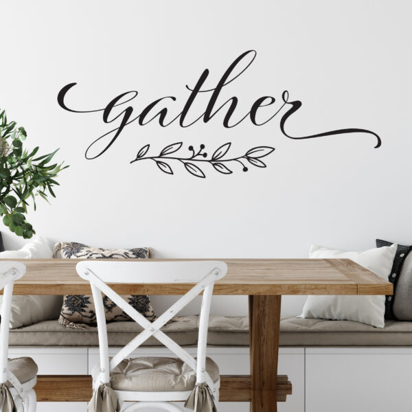 Gather with Leaves Vinyl Wall Decal