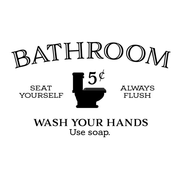 Bathroom with Toilet Vinyl Wall Decal