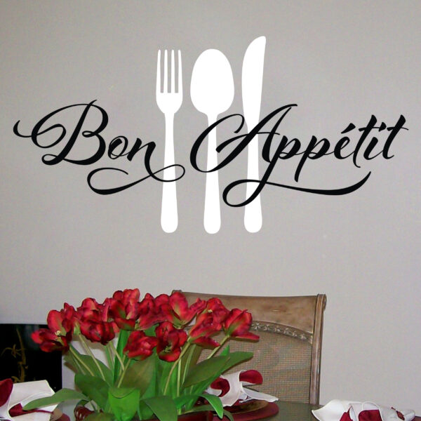 BON APPETIT Fork Spoon Knife Vinyl Wall Decal