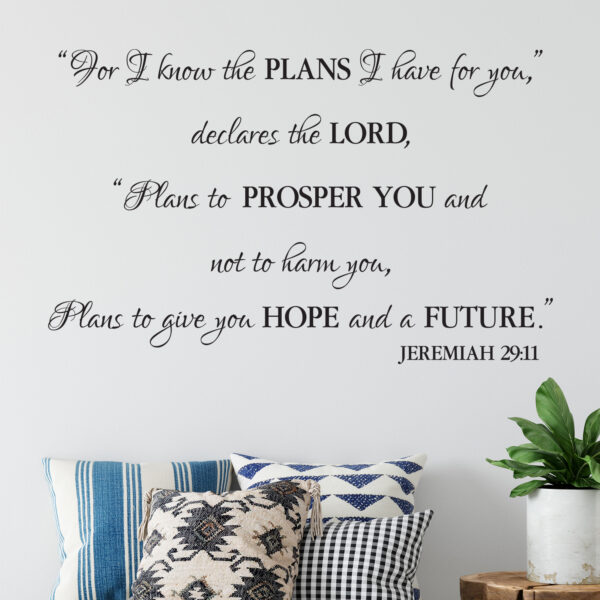 Jeremiah 29v11 Vinyl Wall Decal 32