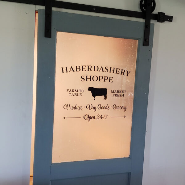 Haberdashery Shoppe Vinyl Wall Decal