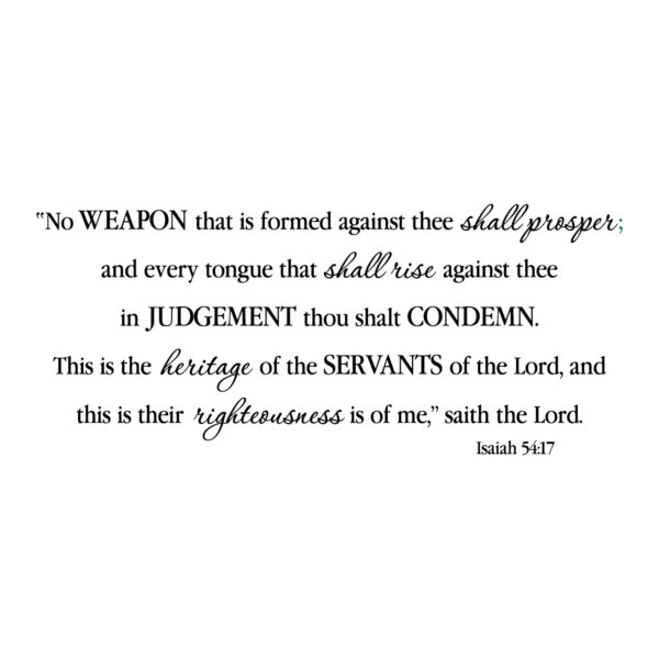 Isaiah 54:17 Vinyl Wall Decal