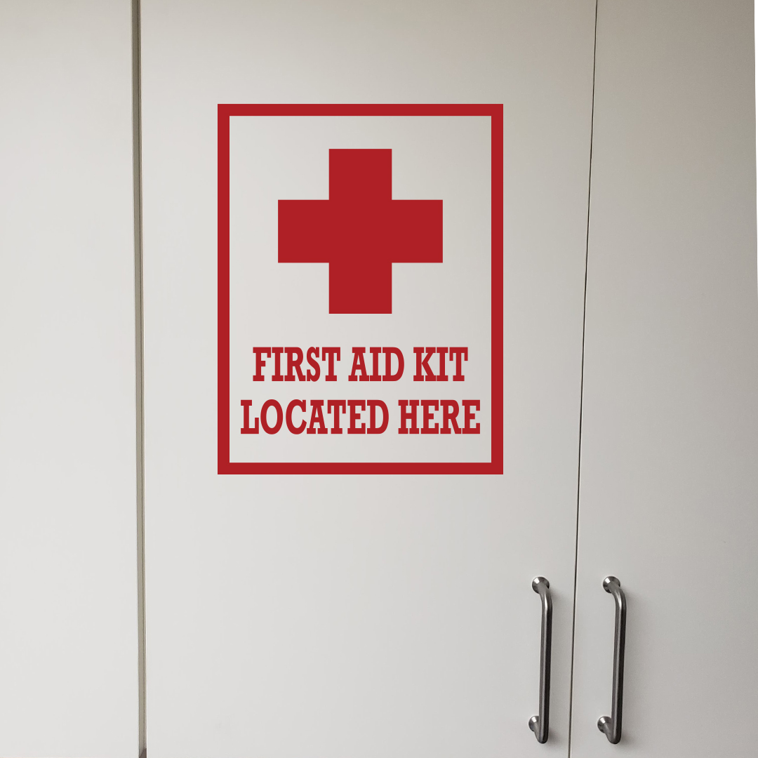 set of 6x first aid cross sticker vinyl health box decal self adhesive