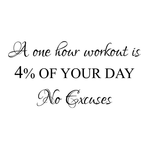 One Hour Workout Vinyl Wall Decal
