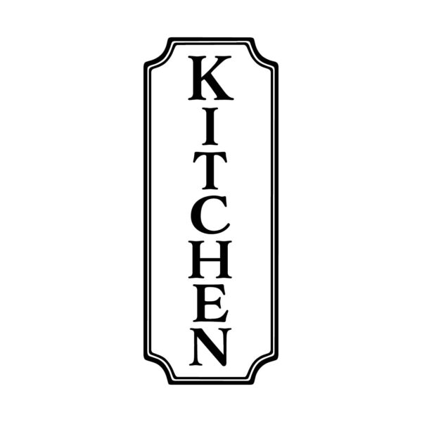 KITCHEN Sign Vinyl Wall Decal 2 by Wild Eyes Signs, Kitchen Decal, Glass Door Decal, Vinyl Lettering, Rectangle Border, Vertical Vinyl Wall Decal, HH2384