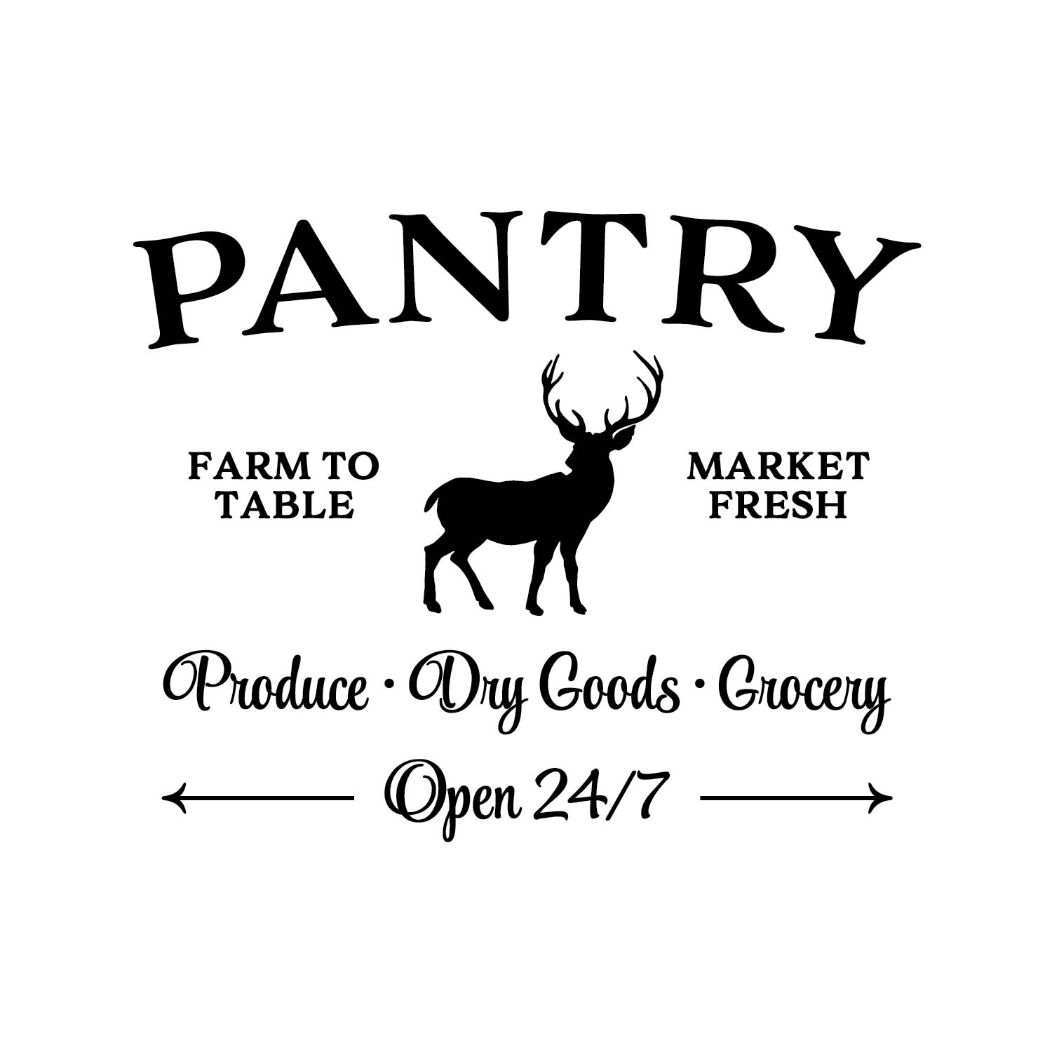 Pantry Fork Knife Spoon Vinyl Wall DecalPantry Farm to Table Deer Vinyl Wall Decal