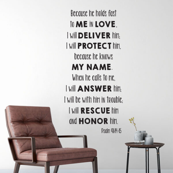 Psalm 91v14 Vinyl Wall Decal