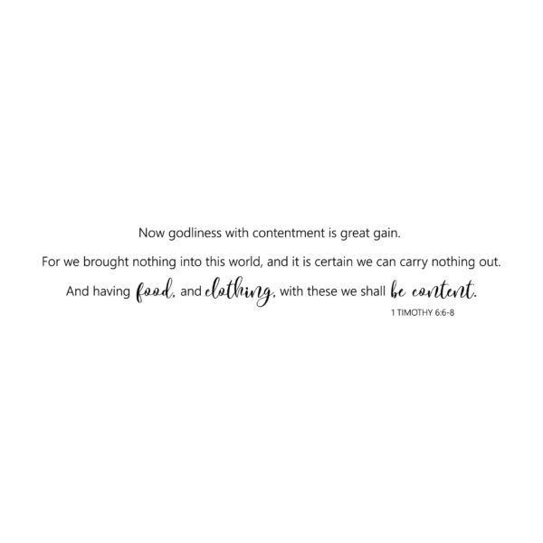 1 Timothy 6v6 Vinyl Wall Decal