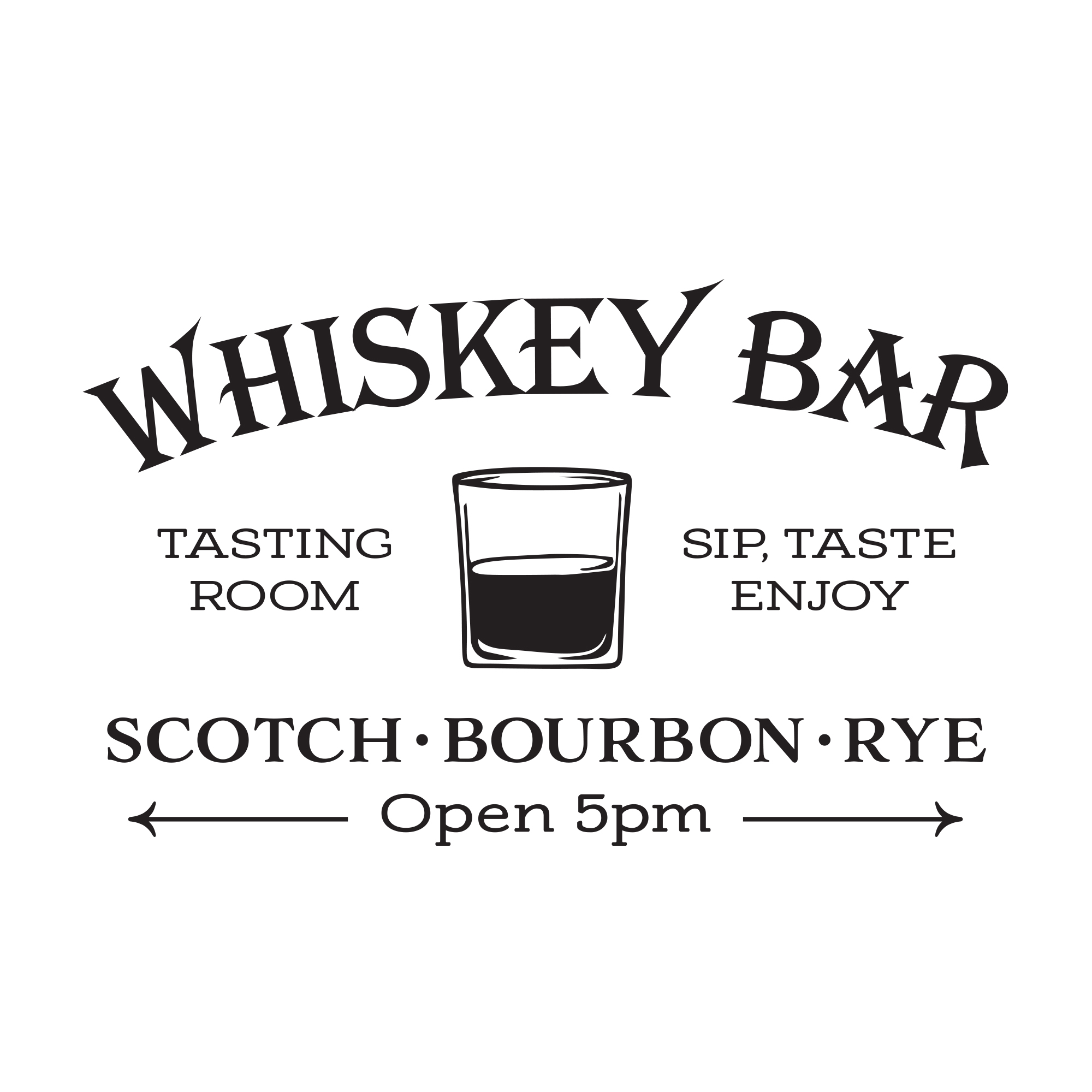 WHISKEY BAR Vinyl Wall Decal 2