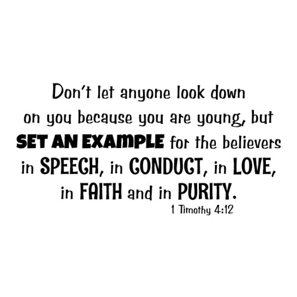1 Timothy 4:12 Vinyl Wall Decal 11