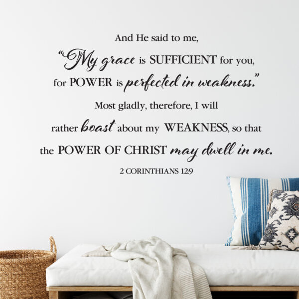 2 Corinthians 12:9 Vinyl Wall Decal