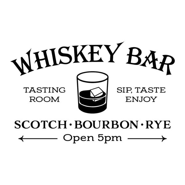 WHISKEY BAR Vinyl Wall Decal 2