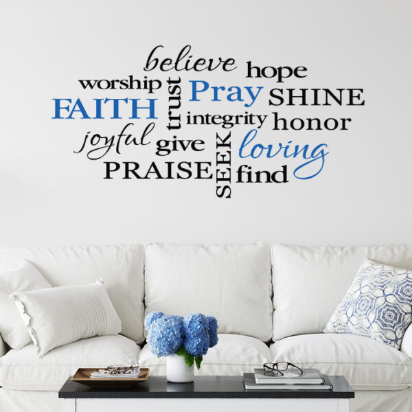 Christian Word Collage, Vinyl Wall Decal by Wild Eyes Signs RE3132