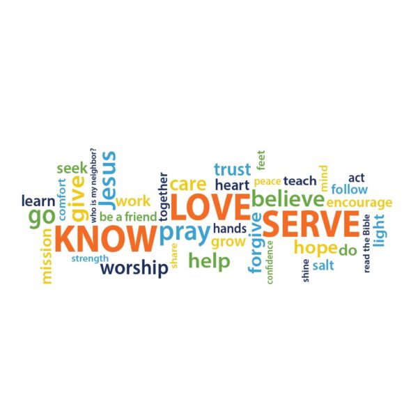 Know Love Serve Word Collage Vinyl Wall Decal by Wild Eyes Signs RE3218