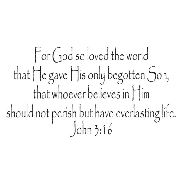 John 3:16 Vinyl Wall Decal 8 by Wild Eyes Signs For God so Loved the World That He Gave His Only Begotten Son, Religious Scripture Bible Verse Vinyl Wall Art, Christian Wall Words, JOH3V16-0008