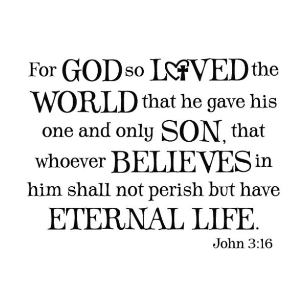 John 3:16 Vinyl Wall Decal by Wild Eyes Signs For God so Loved the World JOH3V16-0009