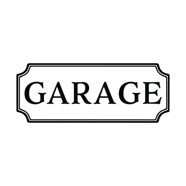 GARAGE Vinyl Wall Decal by Wild Eyes Signs, Garage Door, Glass Door Sign, Vinyl Lettering Sticker, Modern Home Décor, Rectangle Border Frame, HH2465