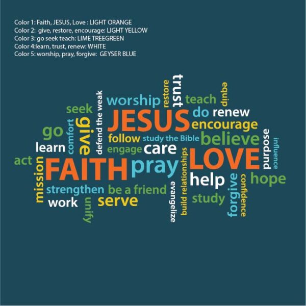 Custom for Roger Keri- FAITH JESUS LOVE - Vinyl Wall Decal Collage