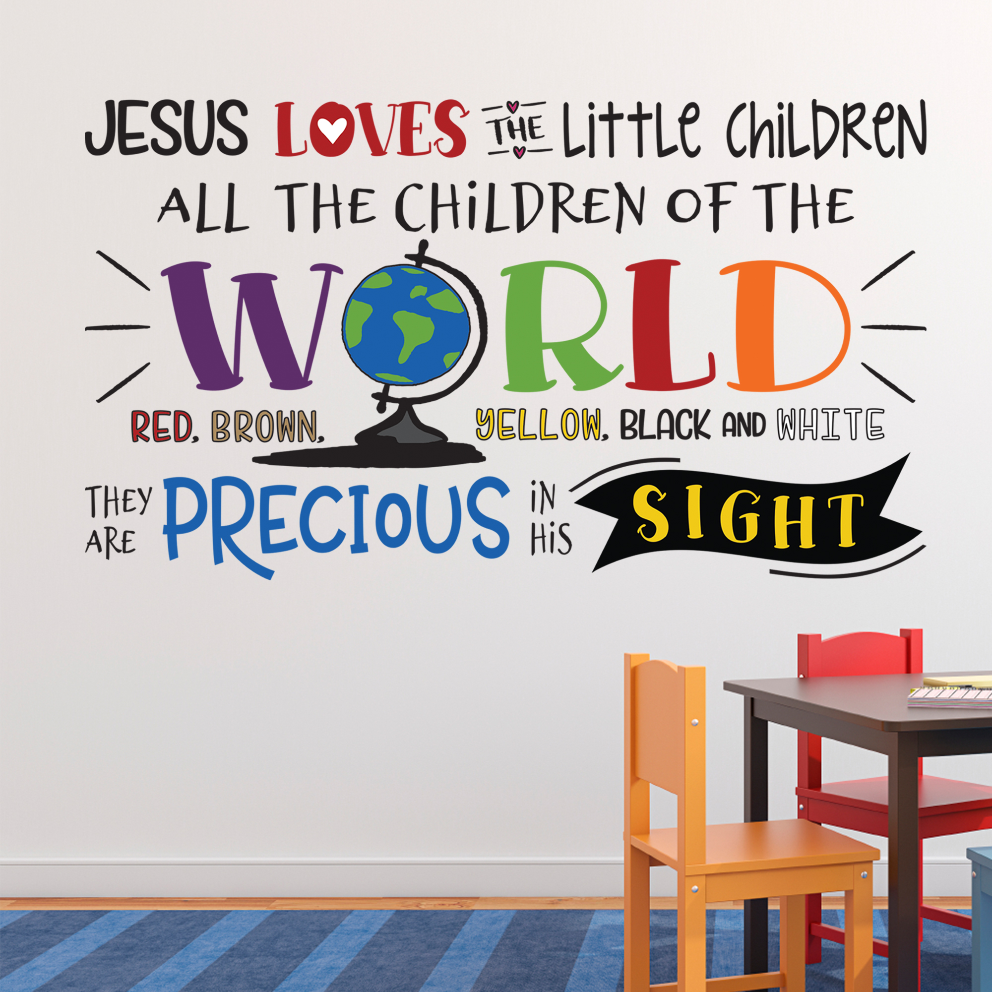 Jesus loves the little children - RE3203 - vinyl wall decal - Image 2